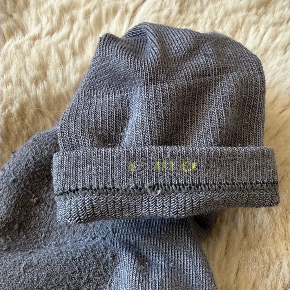 Smartwool Socks Kids Medium Grey Yellow Wool Skiing